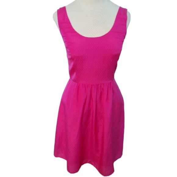 Vineyard Vines Pink Dobby Sleeveless Dress Silk Blend BARBIE size 0 - Picture 10 of 10